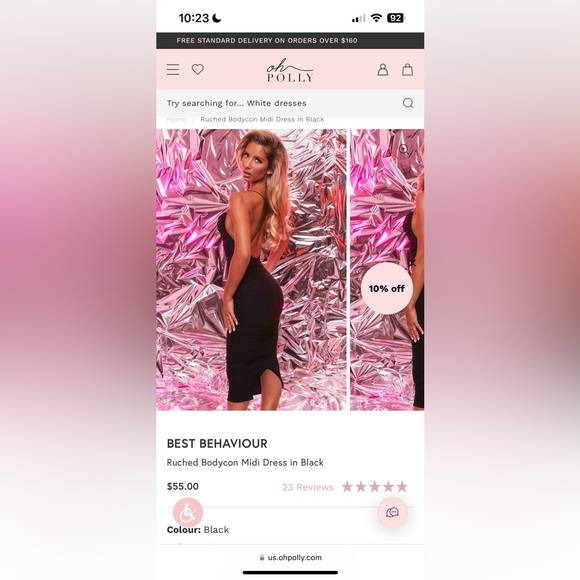 Oh Polly Black Dress - Brand New With Tags! - Picture 3 of 5